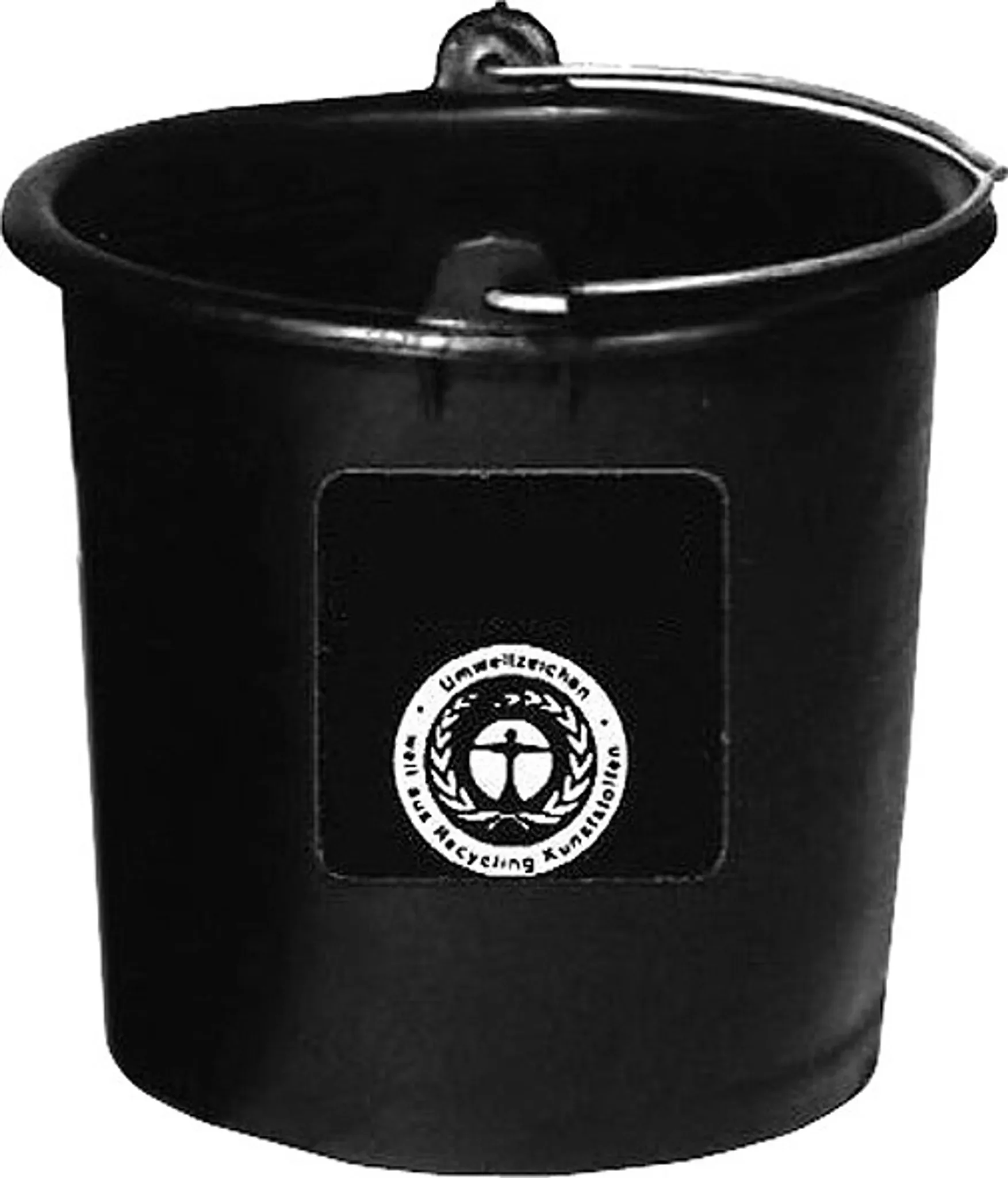 Baueimer 20 l – aus Recycling-Kunststoff, schwarz